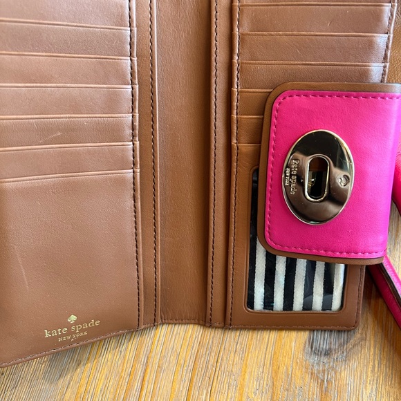 Kate Spade Brown and Pink Leather Tote Bag with Wallet - Picture 7 of 7